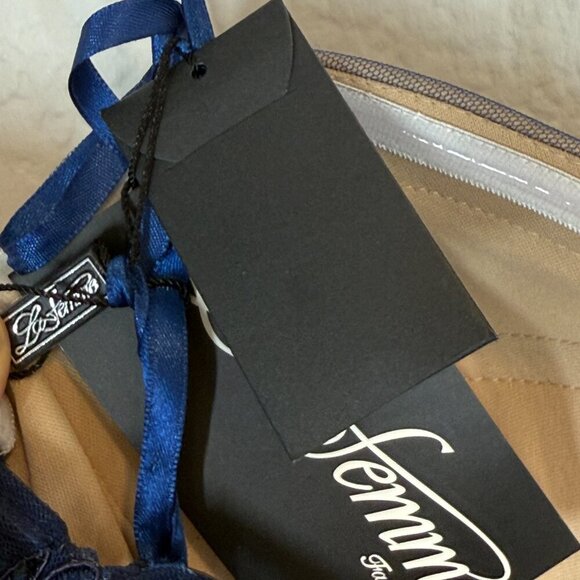 La Femme Formal Gown Cocktail Dress Blue Lace Hi Low Mesh Y2K Back Strapless 6 - Picture 14 of 15